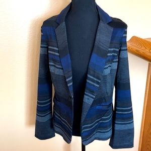 SOHO Apparel Striped Button Front Blazer